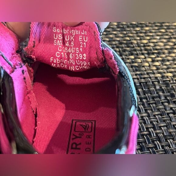 SPERRY TOP-SIDER Boat Shoes Little Girls Size 5 Seabright Black / Pink Shimmer - Picture 2 of 10